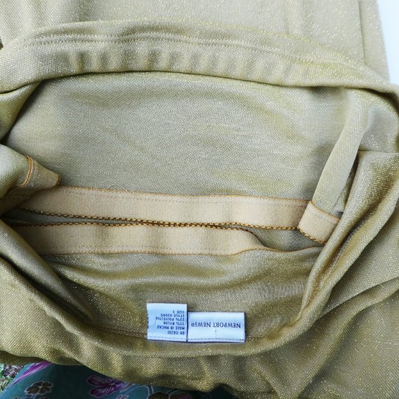 SOLD 70s Studio 54 Disco Jumpsuit Lame Golden Glitter Strapless Wide Leg S - Picture 5 of 9